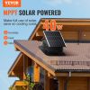 VEVOR Solar Attic Fan, 40 W, 1230 CFM Large Air Flow Solar Roof Vent Fan, Low Noise and Weatherproof with 110V Smart Adapter, Ideal for Home